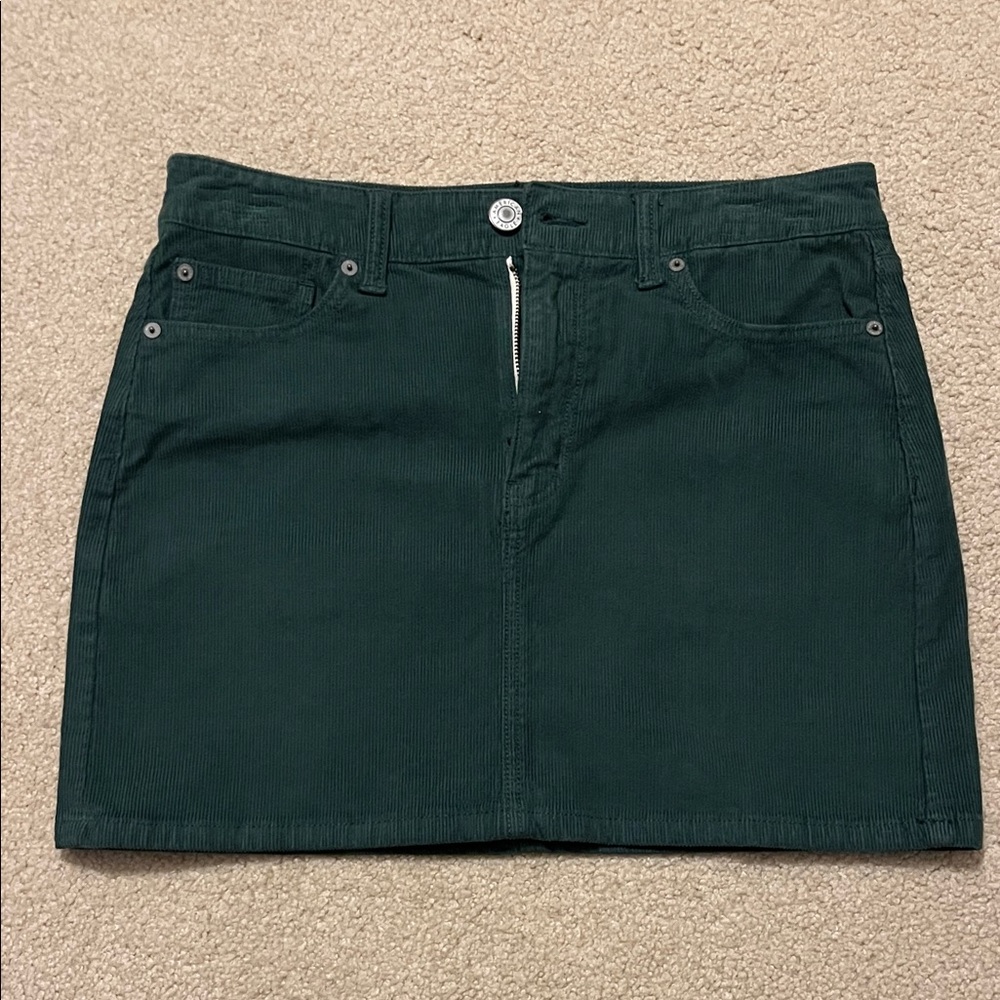 American Eagle Dark Green Corduroy Mini Skirt